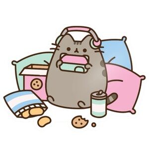 Cute Cat Sticker with Headphones